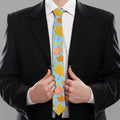 Pastel Maple Leaves Pattern Print Necktie