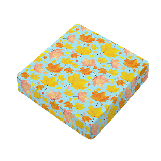 Pastel Maple Leaves Pattern Print Outdoor Seat Cushion Cover