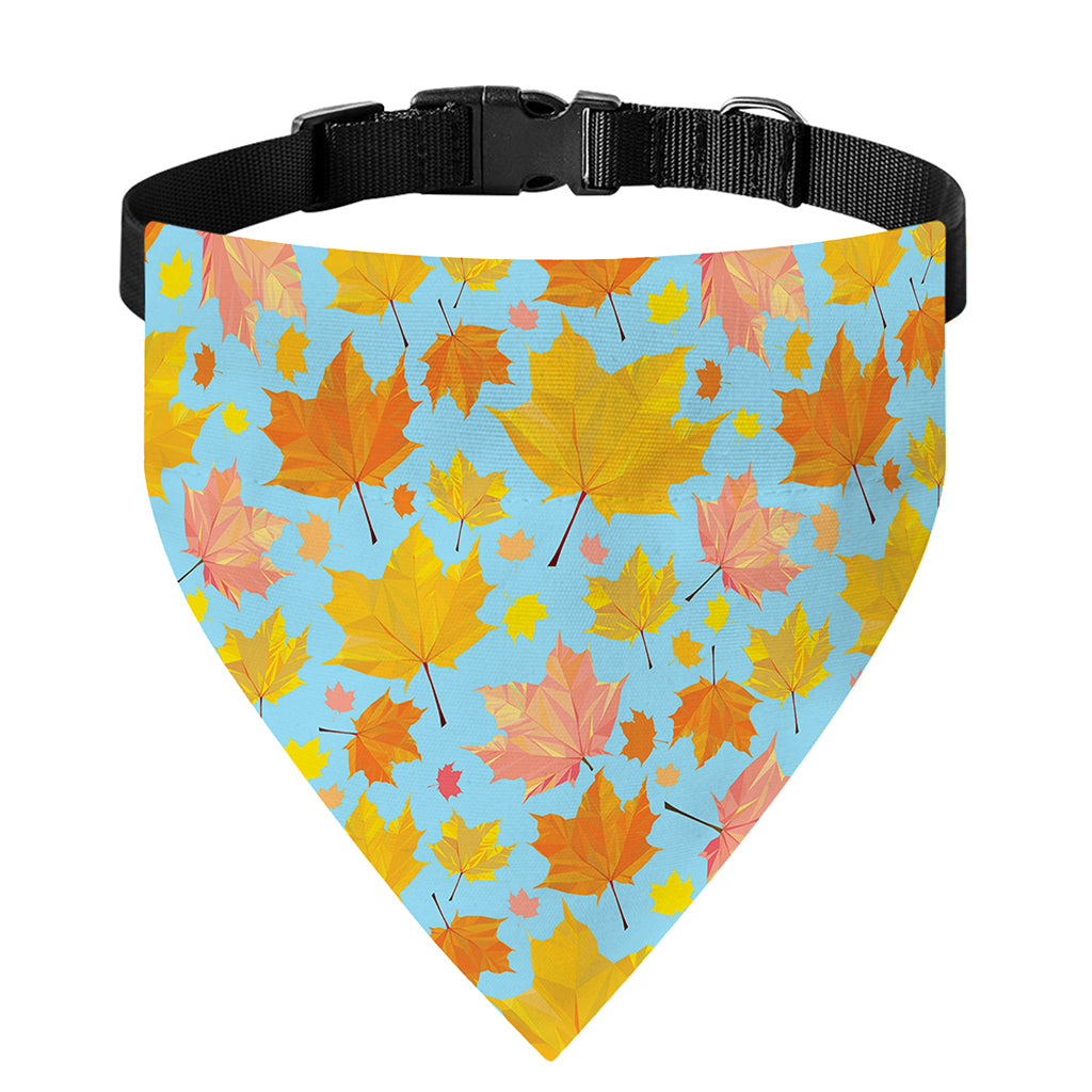 Pastel Maple Leaves Pattern Print Over The Collar Dog Bandana
