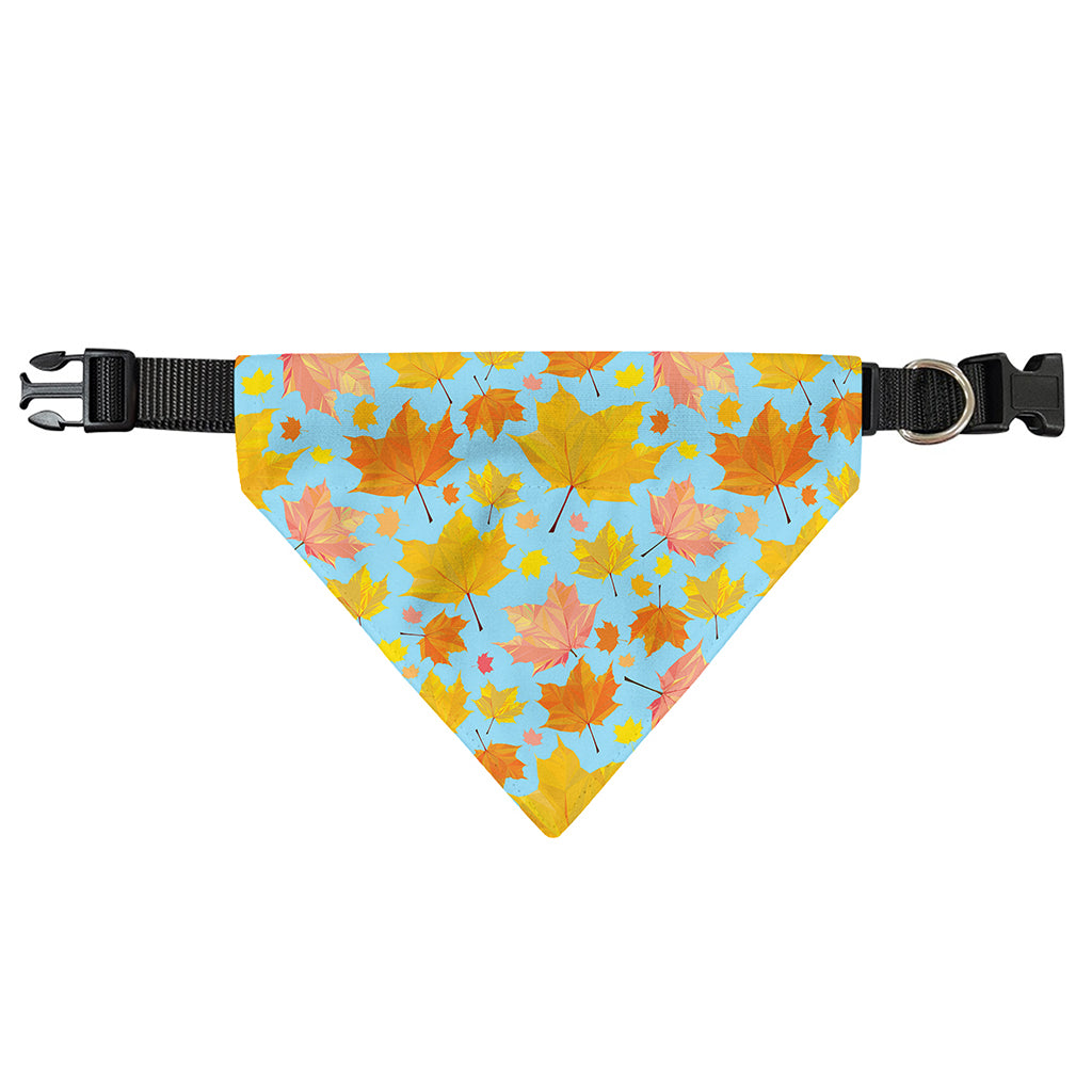 Pastel Maple Leaves Pattern Print Over The Collar Dog Bandana