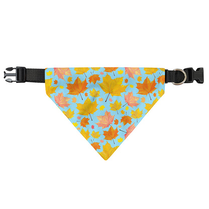 Pastel Maple Leaves Pattern Print Over The Collar Dog Bandana