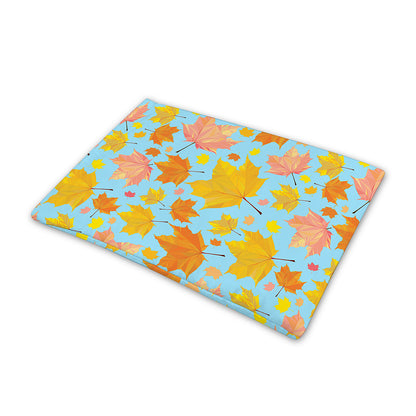 Pastel Maple Leaves Pattern Print Pet Cooling Mat Cover