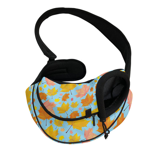 Pastel Maple Leaves Pattern Print Pet Sling Carrier