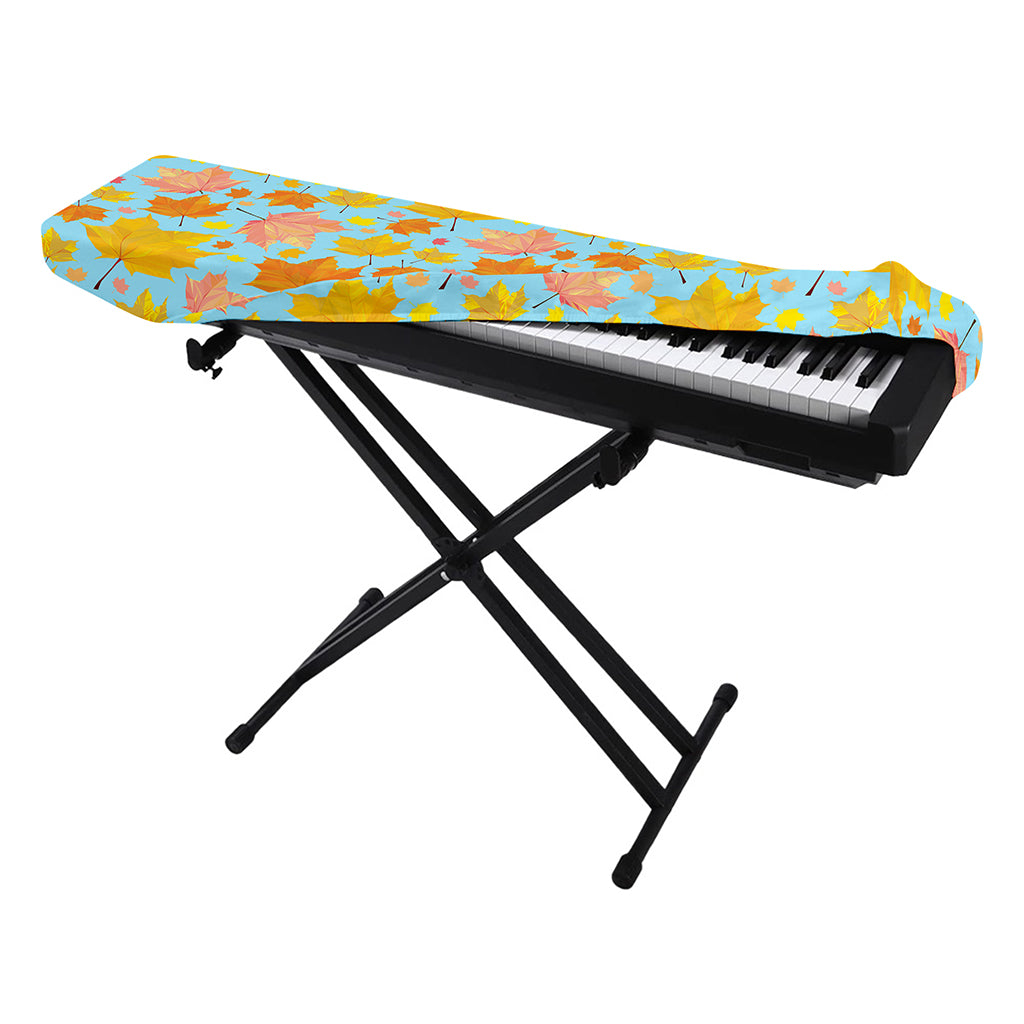 Pastel Maple Leaves Pattern Print Piano Keyboard Cover