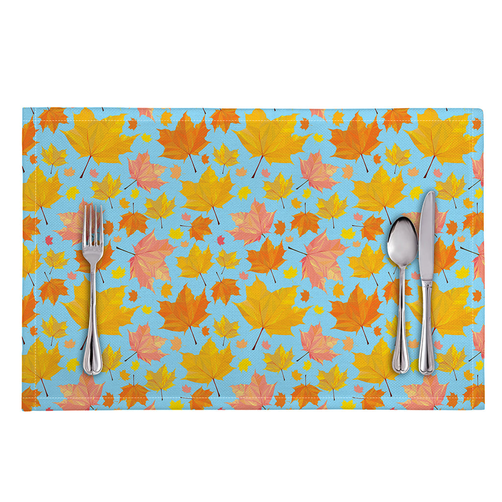 Pastel Maple Leaves Pattern Print Placemat
