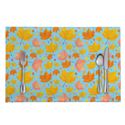 Pastel Maple Leaves Pattern Print Placemat