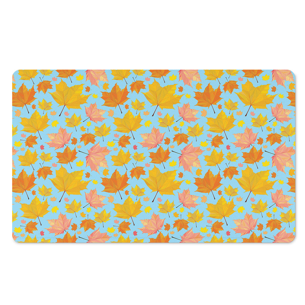 Pastel Maple Leaves Pattern Print Polyester Doormat