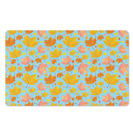 Pastel Maple Leaves Pattern Print Polyester Doormat