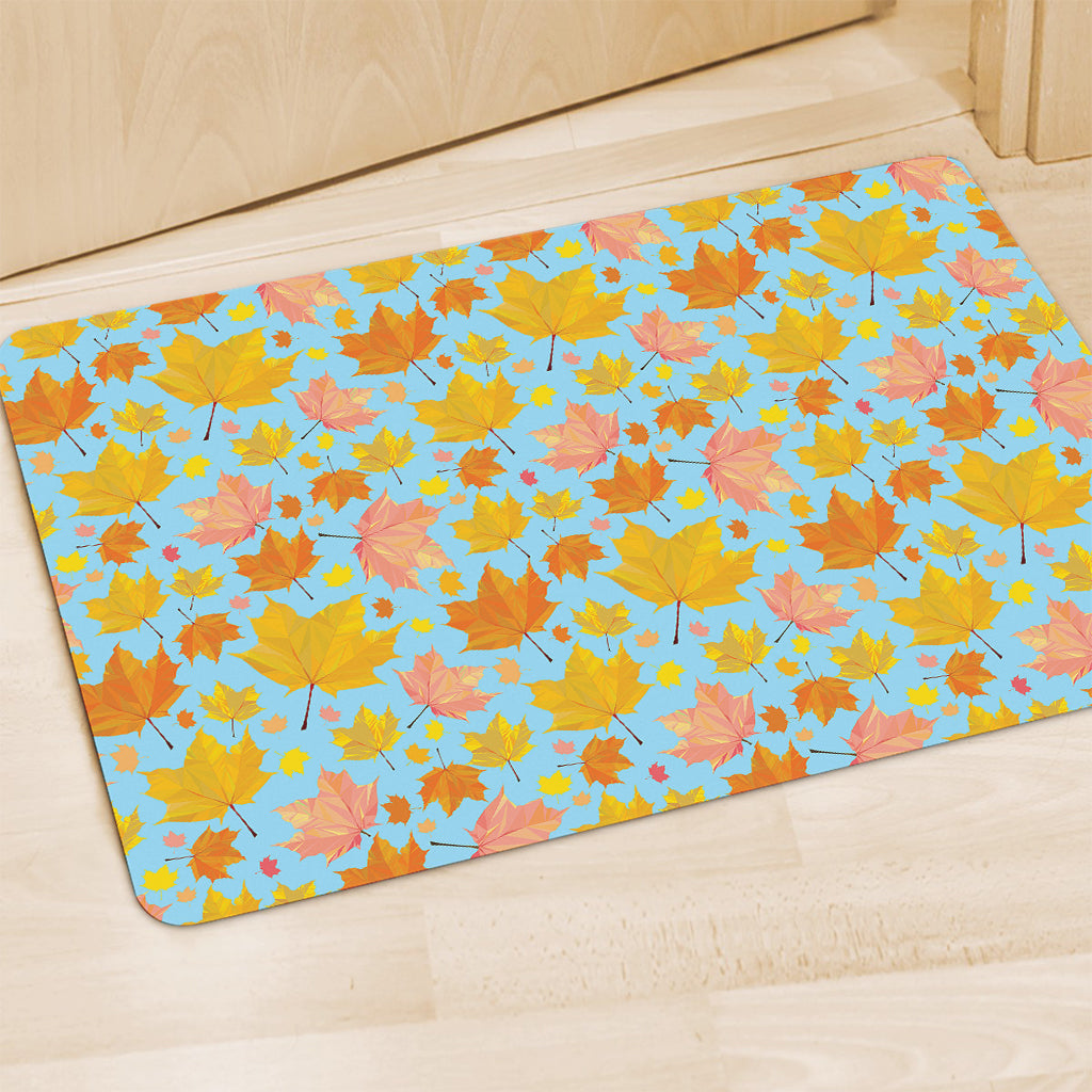 Pastel Maple Leaves Pattern Print Polyester Doormat