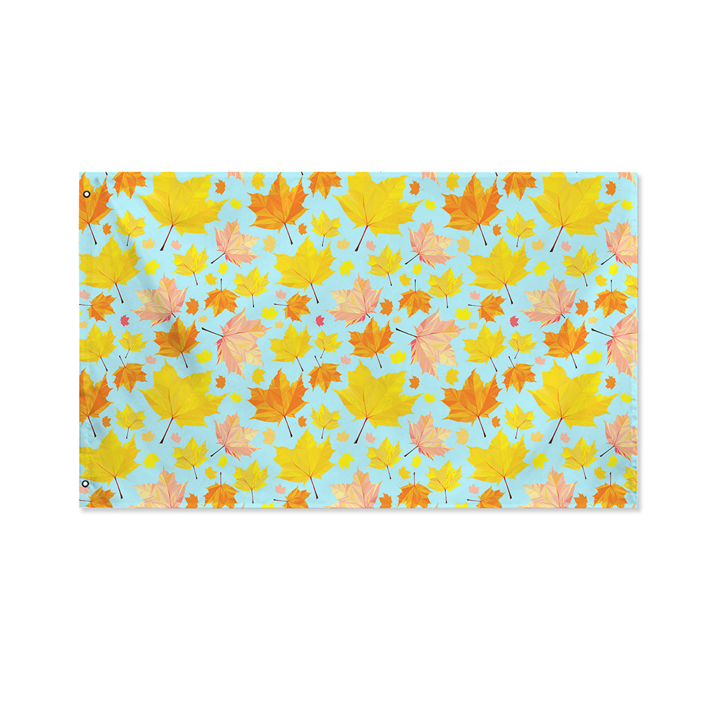 Pastel Maple Leaves Pattern Print Polyester Flag