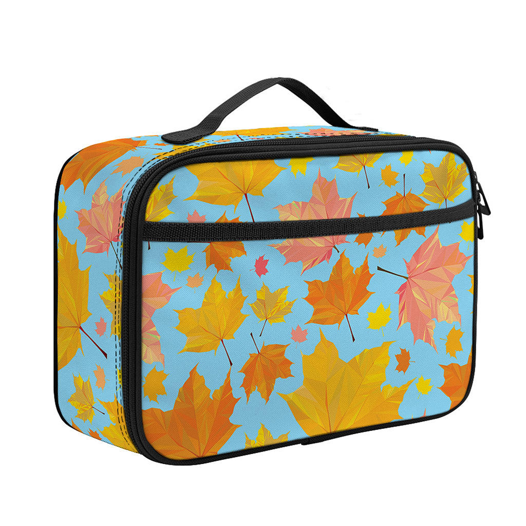 Pastel Maple Leaves Pattern Print Portable Lunch Bag