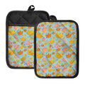 Pastel Maple Leaves Pattern Print Pot Holders With Pocket