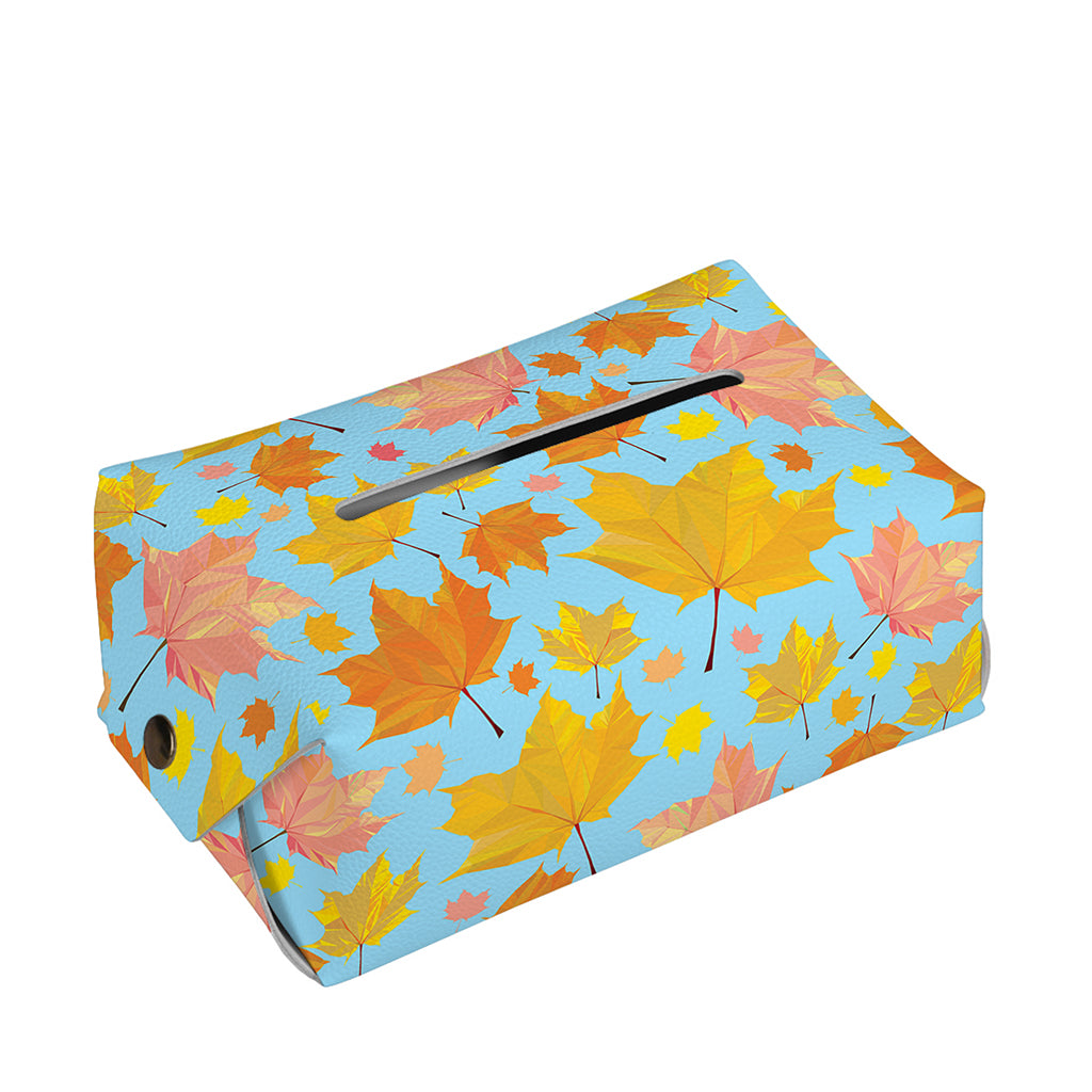 Pastel Maple Leaves Pattern Print Rectangle Tissue Box Cover