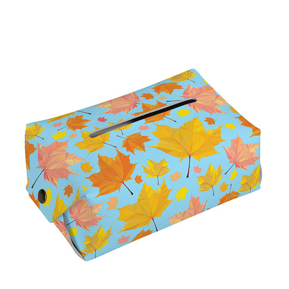 Pastel Maple Leaves Pattern Print Rectangle Tissue Box Cover