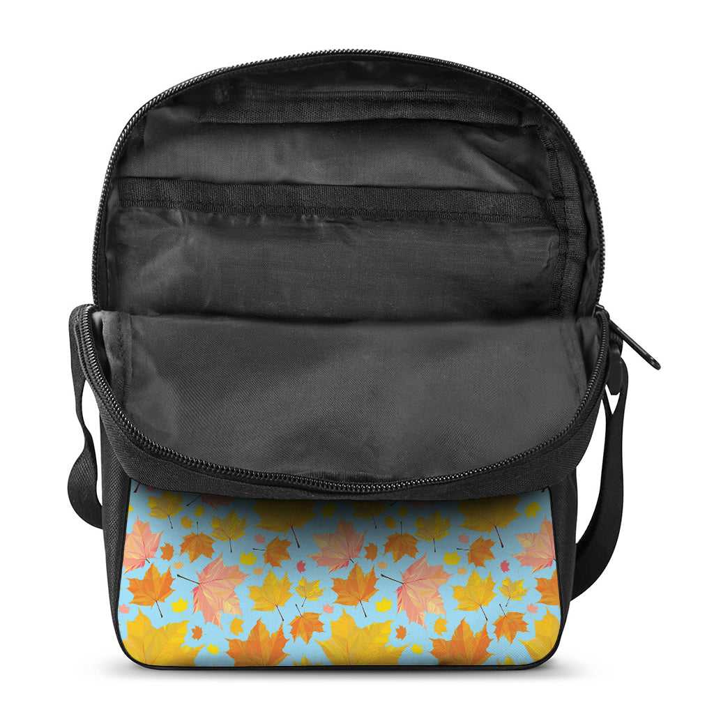 Pastel Maple Leaves Pattern Print Rectangular Crossbody Bag