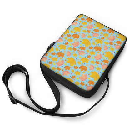 Pastel Maple Leaves Pattern Print Rectangular Crossbody Bag
