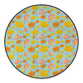 Pastel Maple Leaves Pattern Print Round Floor Mat