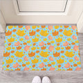 Pastel Maple Leaves Pattern Print Rubber Doormat