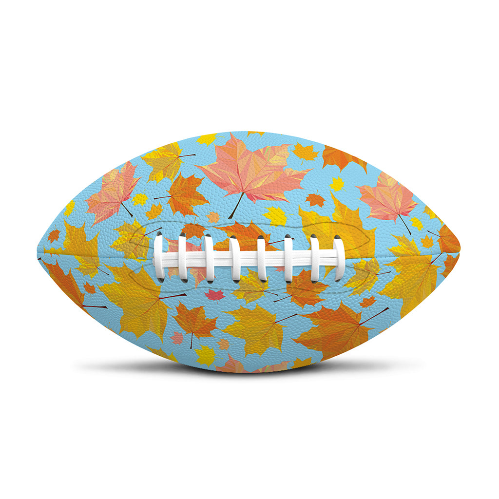Pastel Maple Leaves Pattern Print Rugby Ball