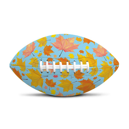 Pastel Maple Leaves Pattern Print Rugby Ball