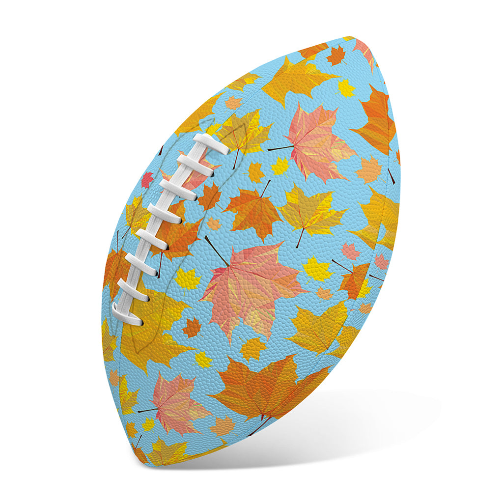 Pastel Maple Leaves Pattern Print Rugby Ball