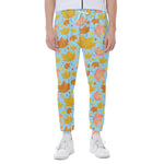 Pastel Maple Leaves Pattern Print Scuba Joggers