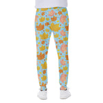 Pastel Maple Leaves Pattern Print Scuba Joggers