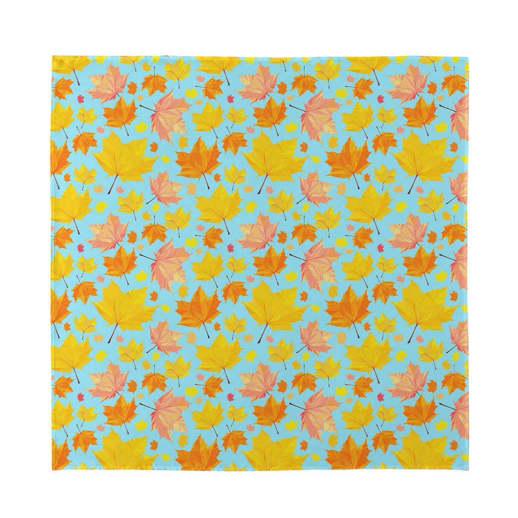 Pastel Maple Leaves Pattern Print Silk Bandana
