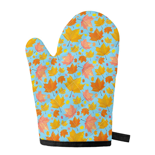 Pastel Maple Leaves Pattern Print Single Oven Mitt