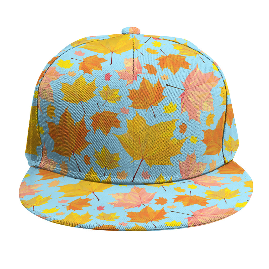 Pastel Maple Leaves Pattern Print Snapback Cap