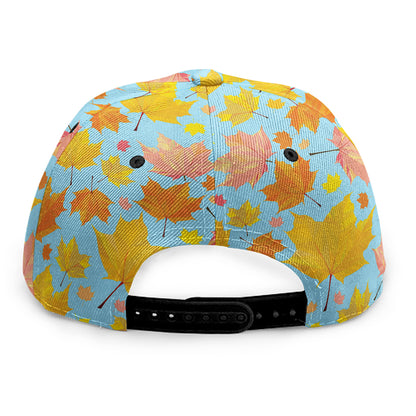 Pastel Maple Leaves Pattern Print Snapback Cap