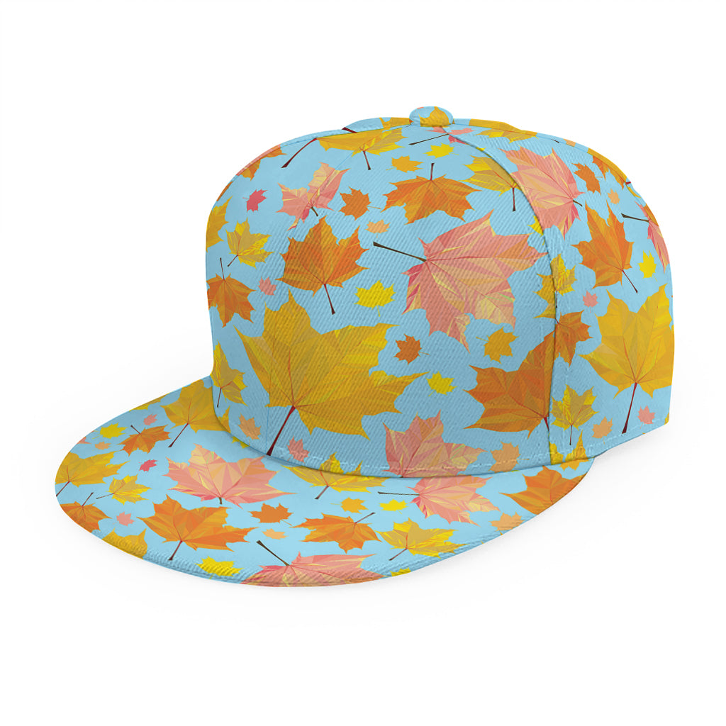 Pastel Maple Leaves Pattern Print Snapback Cap