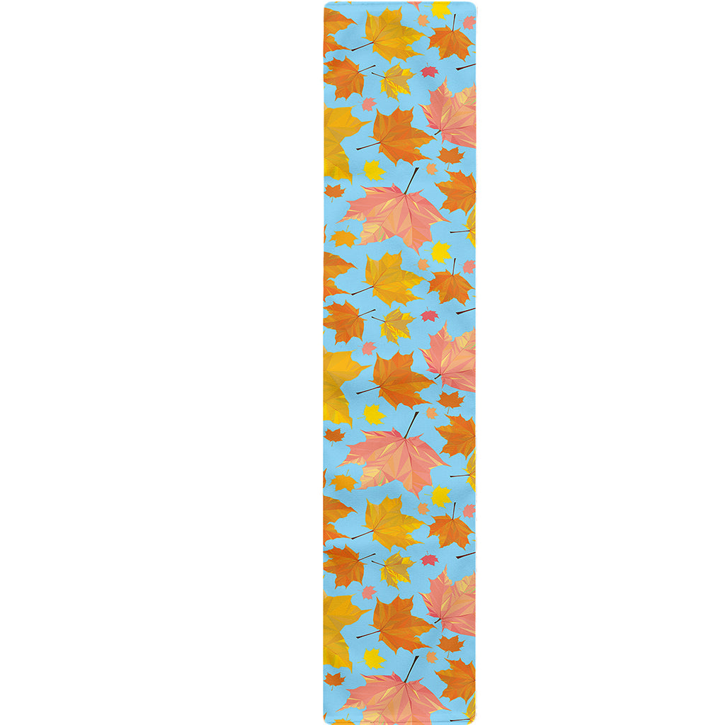 Pastel Maple Leaves Pattern Print Table Runner