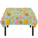 Pastel Maple Leaves Pattern Print Tablecloth