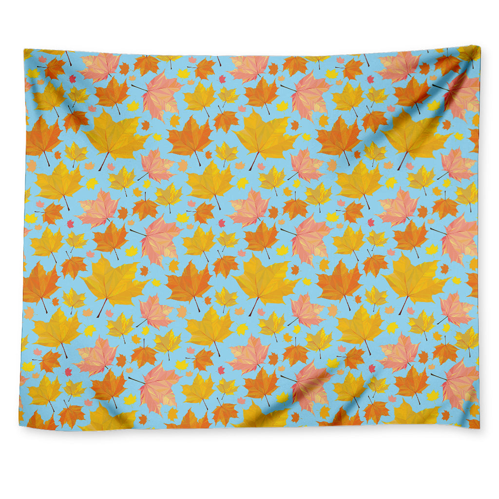 Pastel Maple Leaves Pattern Print Tapestry