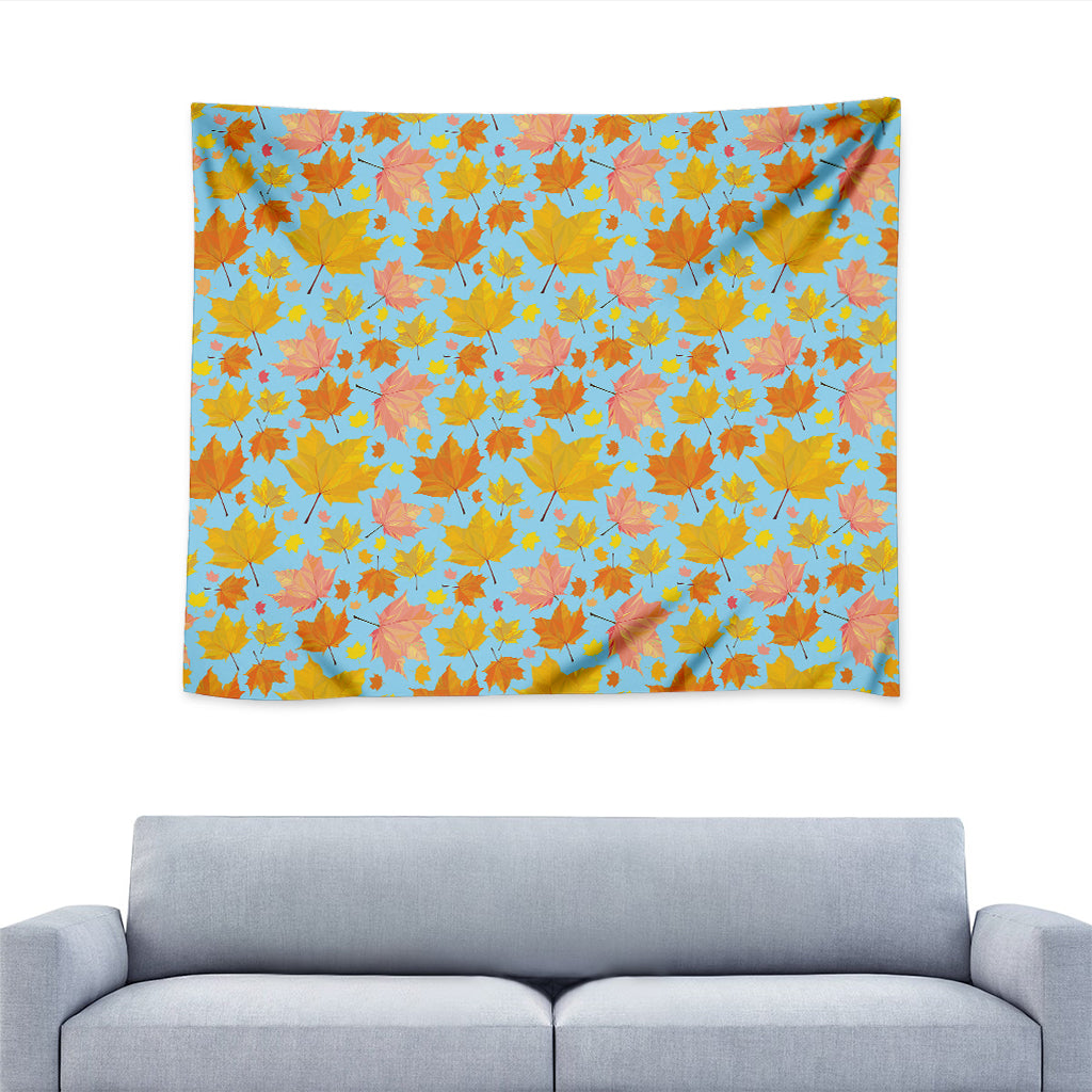 Pastel Maple Leaves Pattern Print Tapestry