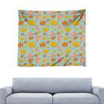 Pastel Maple Leaves Pattern Print Tapestry