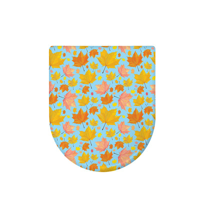 Pastel Maple Leaves Pattern Print Toilet Lid Cover