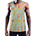 Pastel Maple Leaves Pattern Print Men's Workout Tank Top