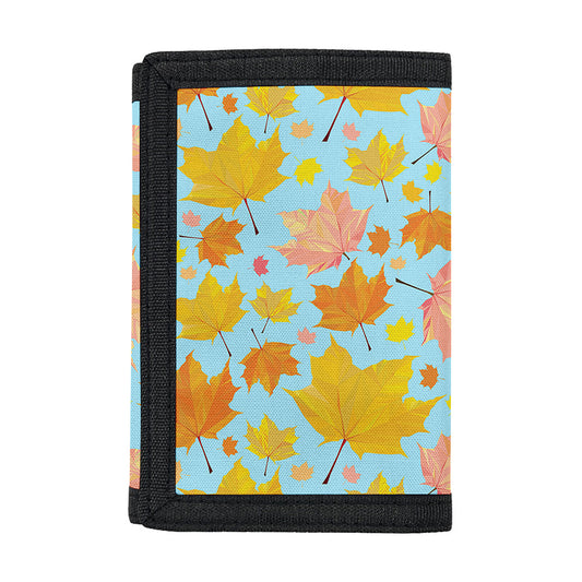 Pastel Maple Leaves Pattern Print Trifold Wallet