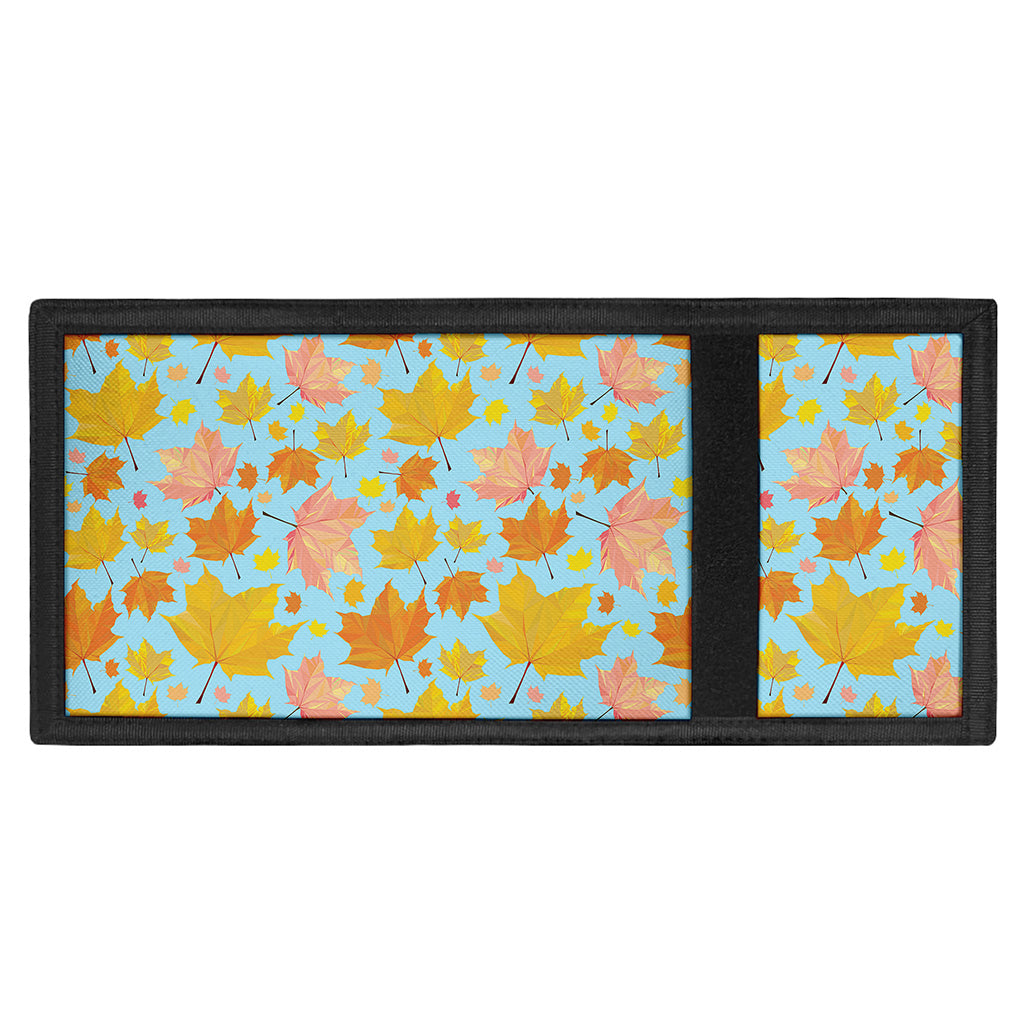Pastel Maple Leaves Pattern Print Trifold Wallet