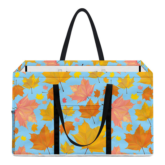 Pastel Maple Leaves Pattern Print Utility Tote Bag