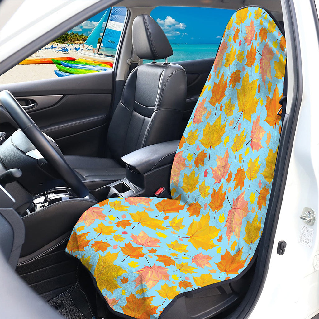 Pastel Maple Leaves Pattern Print Waterproof Car Seat Cover