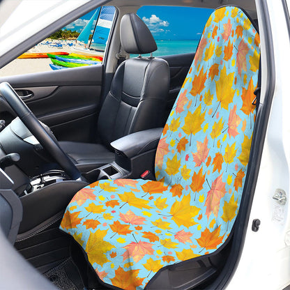 Pastel Maple Leaves Pattern Print Waterproof Car Seat Cover