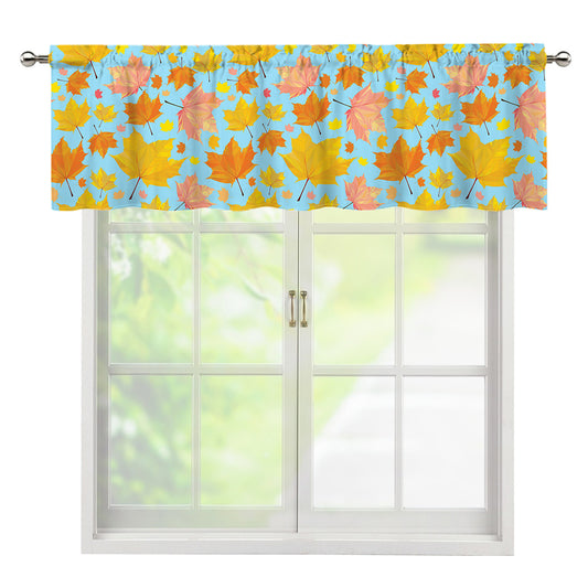 Pastel Maple Leaves Pattern Print Window Valance