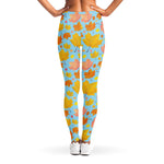 Pastel Maple Leaves Pattern Print Women's Leggings