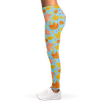 Pastel Maple Leaves Pattern Print Women's Leggings