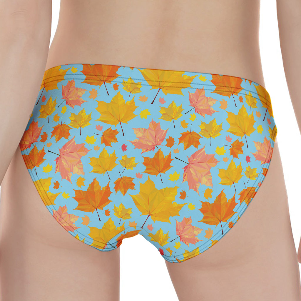 Pastel Maple Leaves Pattern Print Women's Panties