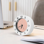 Pastel Orange Tattersall Pattern Print Alarm Clock