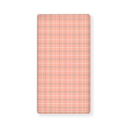 Pastel Orange Tattersall Pattern Print Baby Crib Sheet